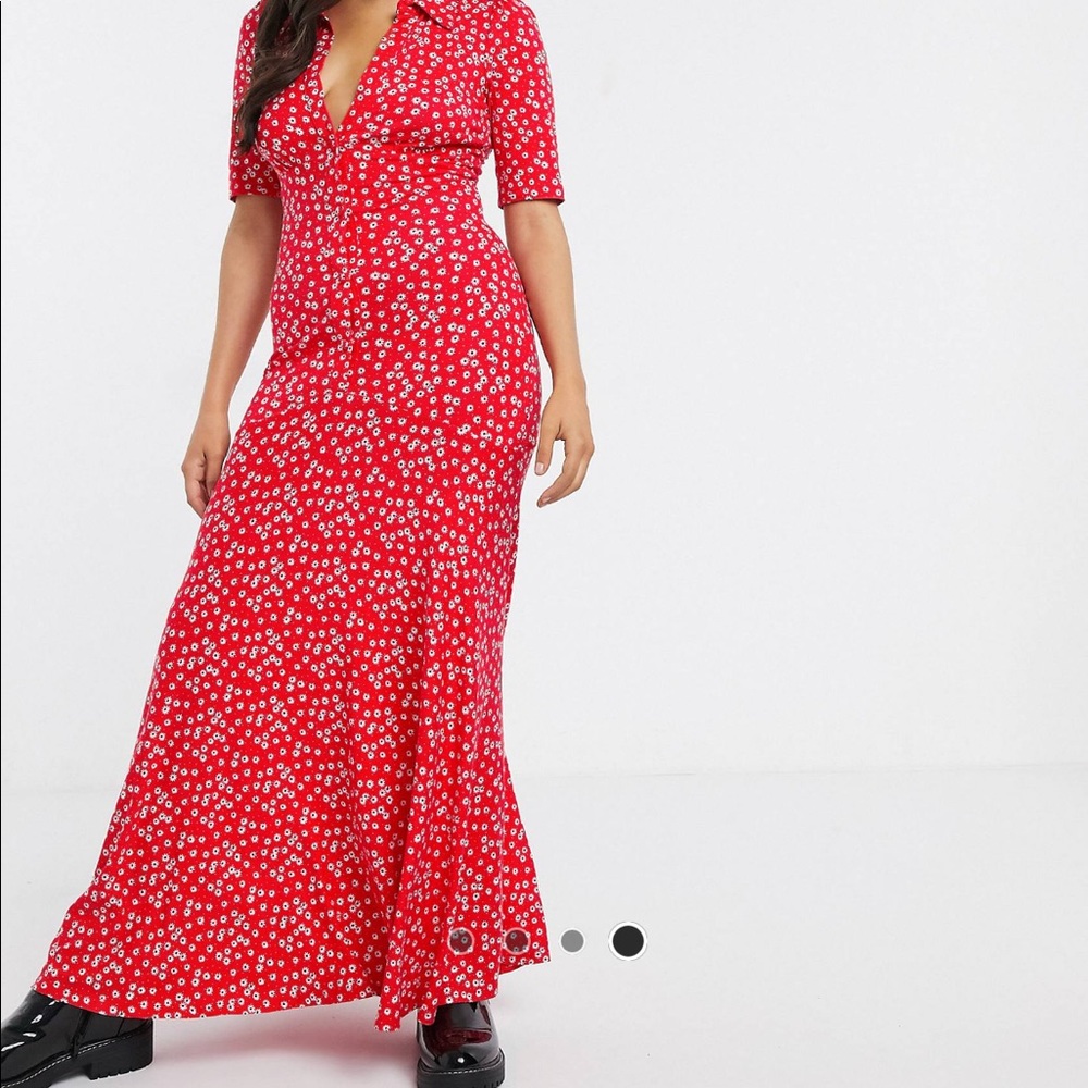 Asos floral button-up dress